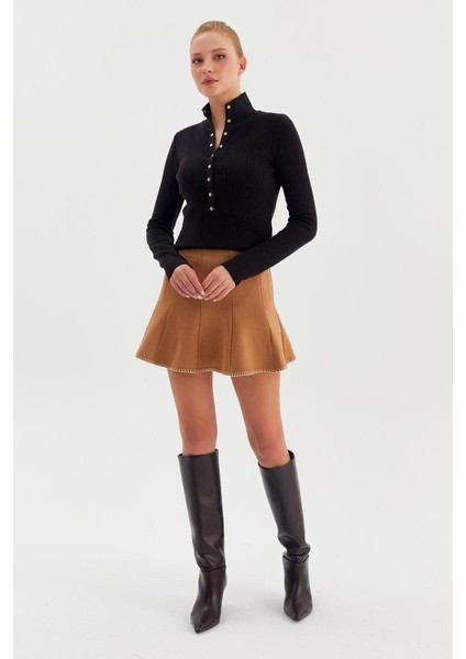 Volanlı Güderi Mini Etek modelleri