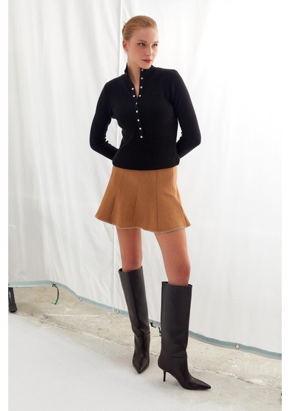 Volanlı Güderi Mini Etek fırsatları