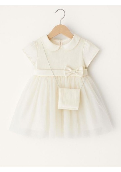 Kız Bebek Beli Fiyonklu Çantalı Abiye Elbise fırsatları