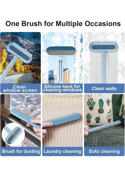 4in1 Arada Portatif Saplı Cam ve Yüzey Temizleyici – Kauçuk Bıçaklı, Evcil Hayvan Tüyü Toplayıcı, Fayans Fırçası ve Çekçek Fonksiyonlu Çok Amaçlı Temizlik Aracı | T10 indirimleri