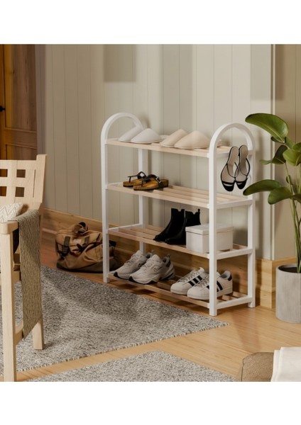 4 Katlı 1.sınıf Süper Kalite Beyaz Ahşap Ayakkabılık modelleri