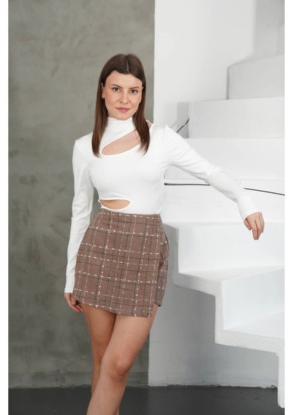 Mtxdpn Iki Düğmeli Şort Etek Vizon H26414 (Beden: S) fiyatları