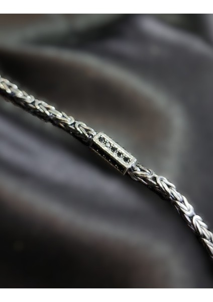 925 Ayar Gümüş Erkek Kral Zincir ve Blok Bileklik