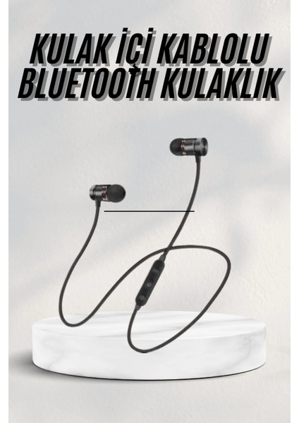 Bfs Sports Mıknatıslı Siyah Bluetooth Kulaklık Kablolu Uzun Pil Ömrü