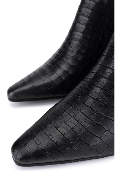 Kadın Hakiki Deri Siyah Kroko Klasik Çizme 33 16510 Bn Czm SK25-26 Sıyah Kroko fırsatları