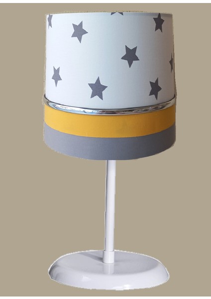 Beyaz Yıldızlı Sarı 2.li Set M-0385 Kumaş Kaplama Genç ve Çocuk Odası Avize ve Abajur Takımı modelleri
