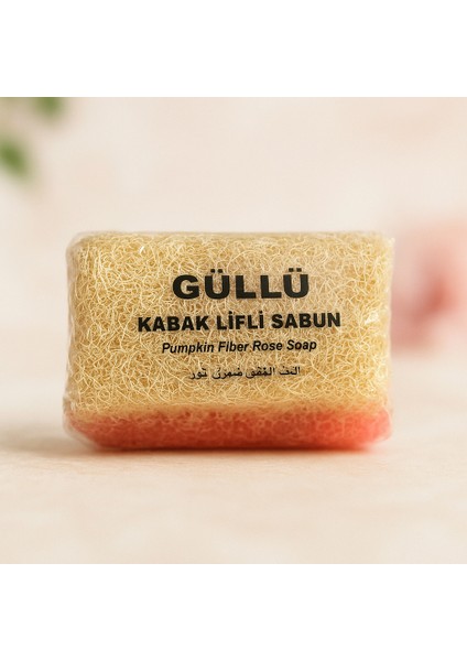 Doğal Güllü Kabak Lifli Sabun