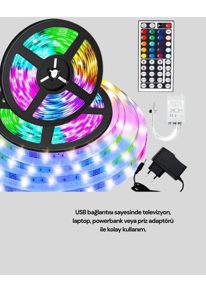 Bfs 10 Metre Telefon Kontrollü Smart Şerit LED USB Rgb Kumandalı fırsatları