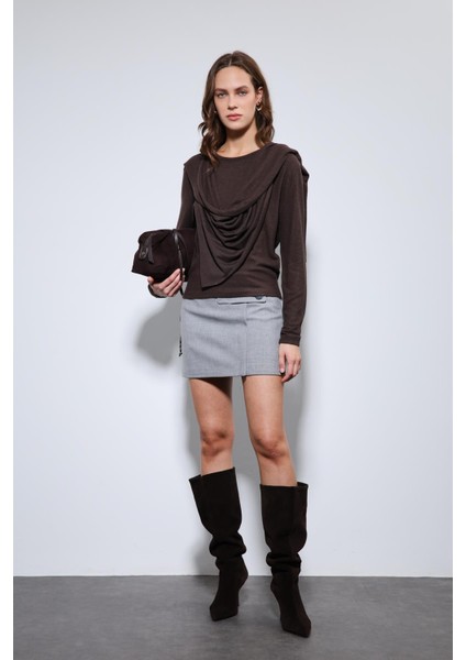 Kahve Drapeli Şal Detaylı Top fiyatları