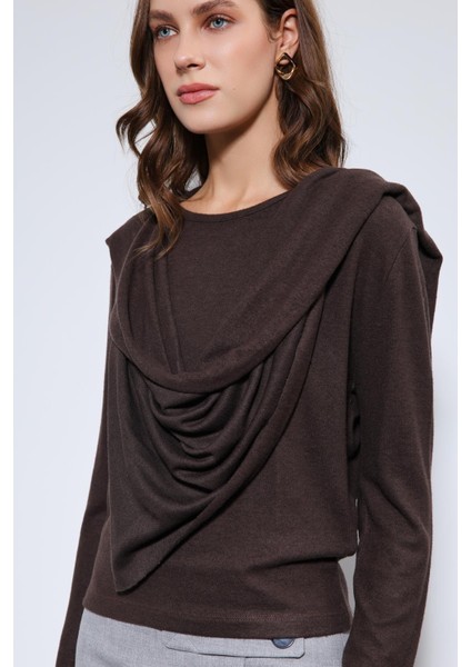 Kahve Drapeli Şal Detaylı Top fırsatları