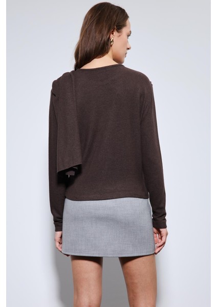 Kahve Drapeli Şal Detaylı Top indirimleri