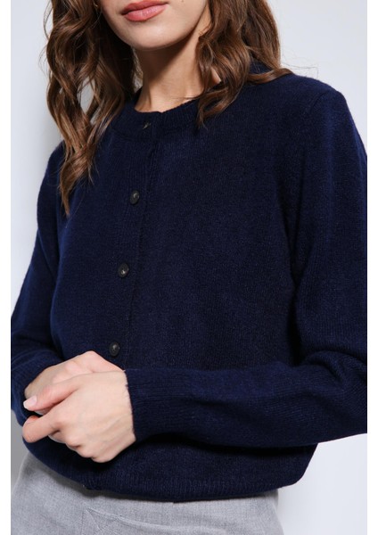 Lacivert Yumuşak Dokulu Hırka