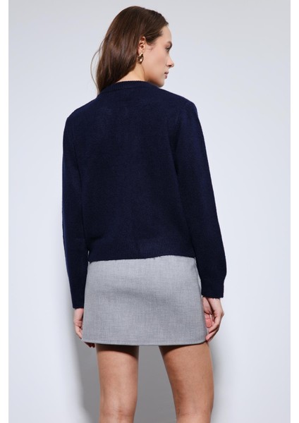 Lacivert Yumuşak Dokulu Hırka