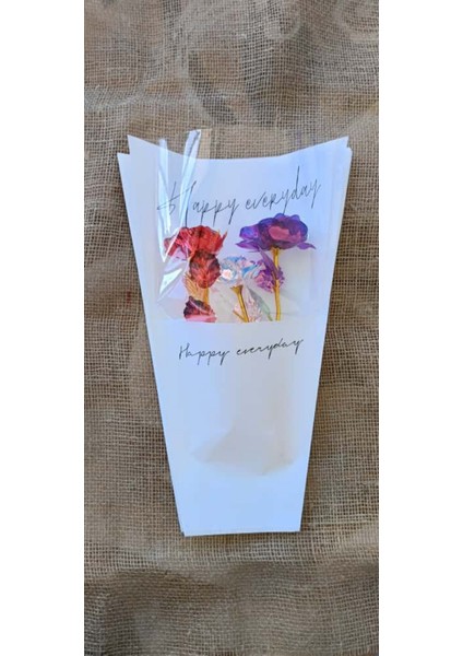 Happy Everyday Yazılı Beyaz Buket Ambalaj Kağıdı 5’li Set fırsatları