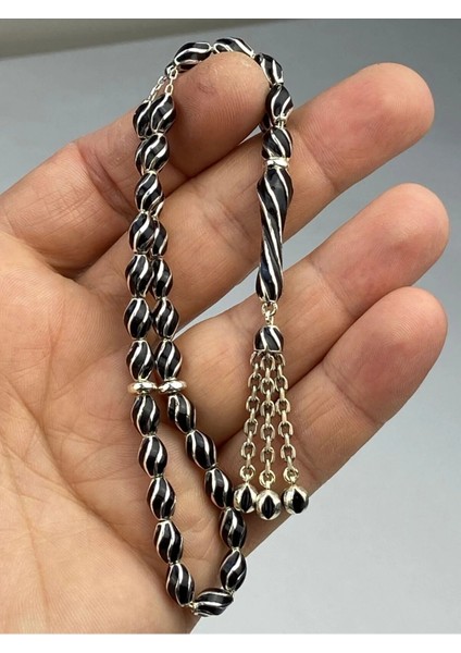 Mineli Taraftar Tesbih - 925 Ayar Gümüş, Birinci Takı & Aksesuar'dan El Işçiliği 24 Gram 20 cm