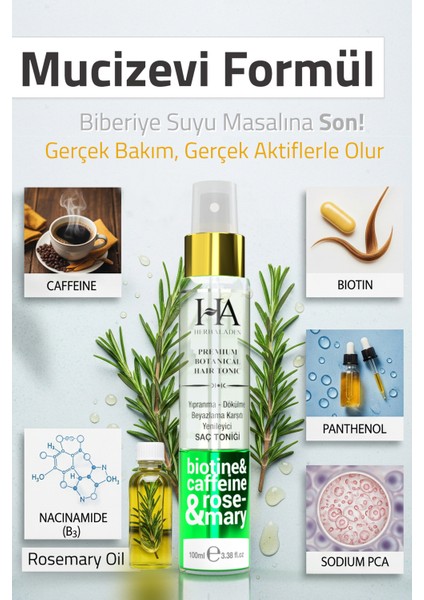 Biberiye Suyu & Caffeine & Biotin Dökülme Karşıtı ve Saç Uzamasını Destekleyici Bakım Toniği 100 ml indirimleri