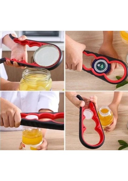 Çok Amaçlı Kavanoz ve Şişe Kapak Açacağı – Kaymaz Tutma Saplı – Ayarlanabilir Tasarım -Siyah fiyatları