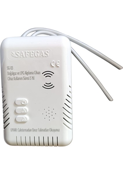 Safegas 12-24VDC Doğalgaz-Lpg Alarm Dedektörü Karavan-Yat