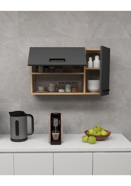 Akasya Çok Amaçlı Dolap – Safirmeşe Antrasit Banyo ve Mutfak Için Kapaklı Saklama Dolabı fiyatları