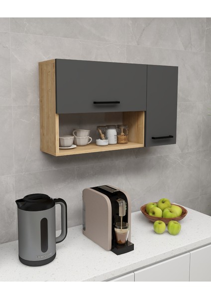 Akasya Çok Amaçlı Dolap – Safirmeşe Antrasit Banyo ve Mutfak Için Kapaklı Saklama Dolabı modelleri