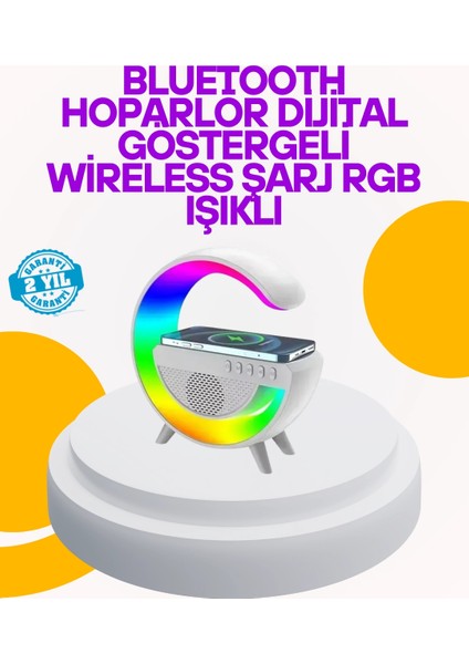 Bfs Renkli Işıklı 15W Kablosuz Şarjlı Masa Lambası