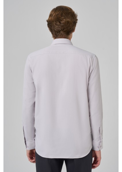 Erkek Gri Slim Fit Sert Yaka Gömlek indirimleri