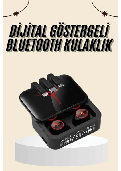 Bfs Kablosuz Şarj Göstergeli Powerbank Özellikli Bluetooth Kulaklık Çağrı Cevaplayabilen
