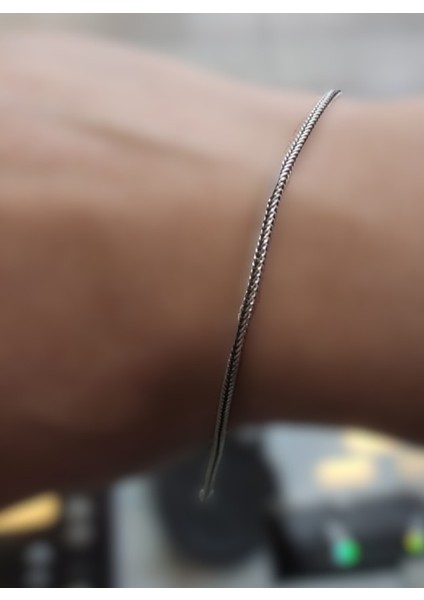 925 Ayar Gümüş Unısex Zarif Zincir Bileklik