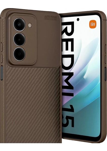 Xiaomi Redmi 15 4g Auto Focus Karbon Kapak - Kahverengi fiyatları