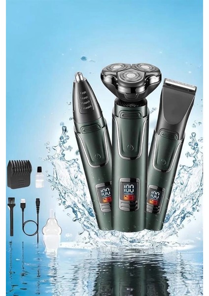 Bfs 3 Başlıklı Profesyonel Saç ve Sakal Bakım Seti Vücut, Burun ve Kulak Tüy Alma indirimleri