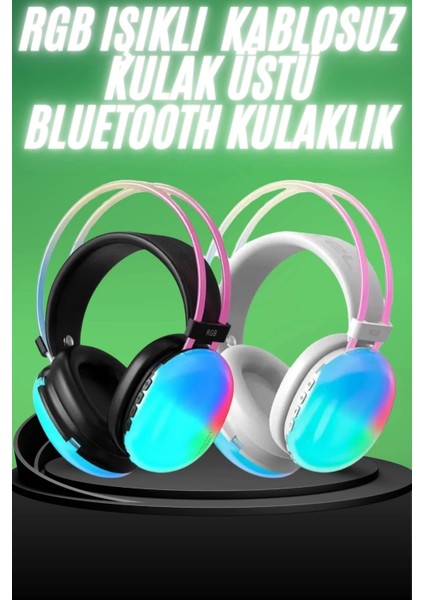 Bfs Yeni Nesil Kulak Üstü Kablosuz Uzun Ömürlü Rgb Işıklı Bluetooth Kulaklık