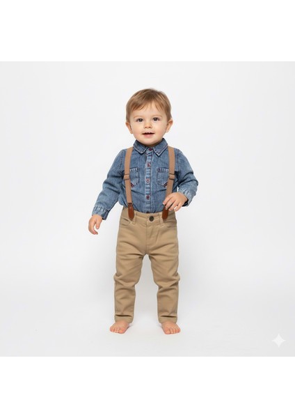 Jeans Gömlek Gabardin Pantolon Erkek Bebek Takımı M00774