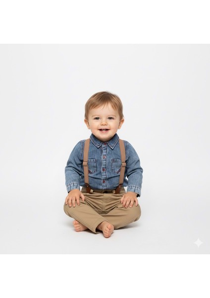 Jeans Gömlek Gabardin Pantolon Erkek Bebek Takımı M00774 fiyatları