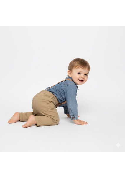 Jeans Gömlek Gabardin Pantolon Erkek Bebek Takımı M00774 modelleri