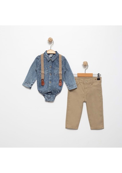 Jeans Gömlek Gabardin Pantolon Erkek Bebek Takımı M00774 indirimleri