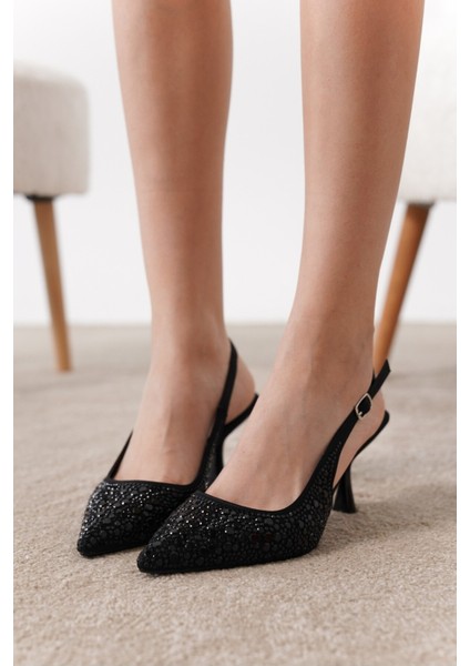 Crystal Taşlı Kadın Abiye Topuklu Ayakkabı
