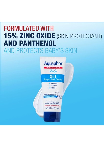 Baby Diaper Rash Cream 3in1 Diaper Rash Relief Bebek 3'ü 1 Arada Pişik Giderici Krem 3.5 Oz 99GR Usa fiyatları