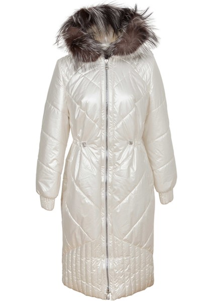 Krem Tekstil-Kürk Kadın Deri Mont - K23IKM320366-H2W