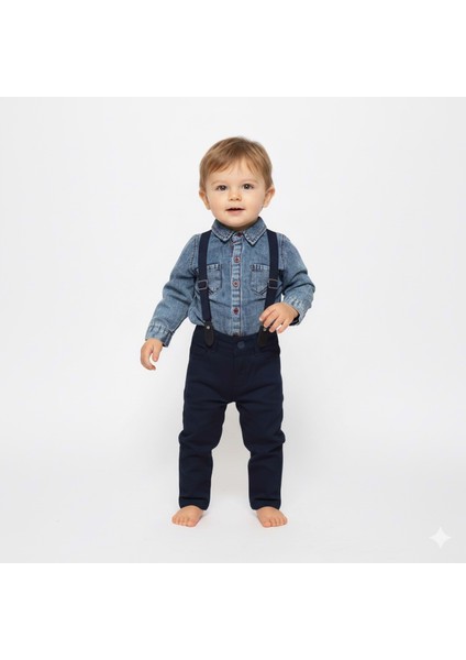 Jeans Gömlek Gabardin Pantolon Erkek Bebek Takımı M00774 fiyatları