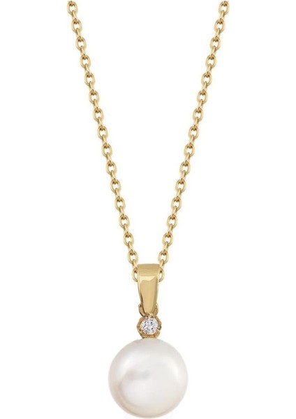 Pırlantalı Beyaz Doğal Inci Kolye fırsatları