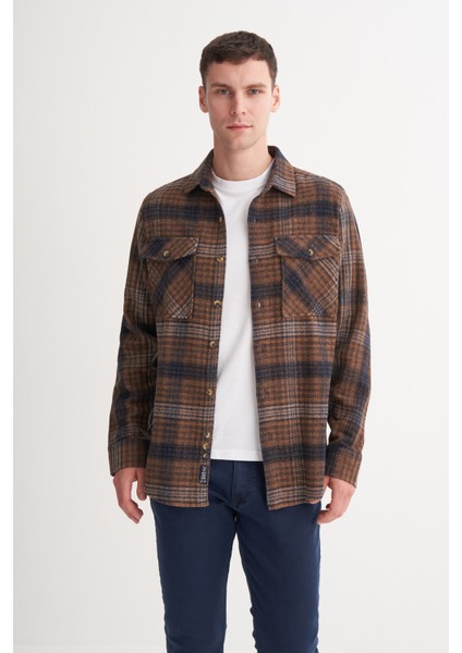 Caz 23010 Çift Cepli Ekose Erkek Kalın Oduncu Gömlek