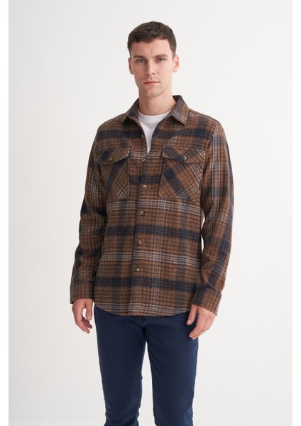 Caz 23010 Çift Cepli Ekose Erkek Kalın Oduncu Gömlek modelleri