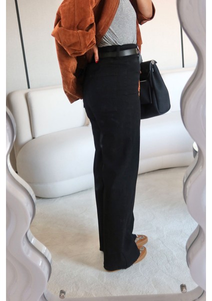 Paçası Kesik Deri Kemerli Jean fırsatları