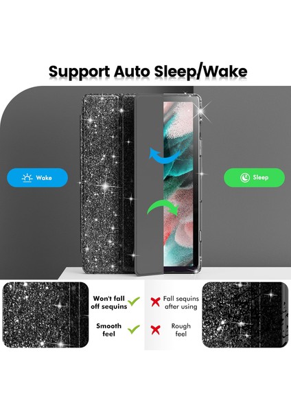 Galaxy Tab A11+ Plus 11 Inç 2025 Için Tablet Kılıfı, Samsung Galaxy Tab A11 Plus 11 Inç 2025 Için Parlak Şeffaf Arkalı Simli Kapak [otomatik Uyandırma/uyku] Kız Çocuk Tablet Kılıfı (Yurt Dışından) indirimleri