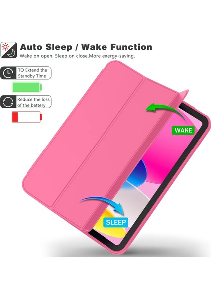 iPad A16 11. Nesil 11 Inç 2025, iPad 10. Nesil 10.9" 2022 Için S Pen Tutucu, Yumuşak Tpu Üç Katlı Stand Koruyucu Tablet Kılıfı, S Pen Şarj Desteği, Otomatik Uyandırma/uyku Modu (Yurt Dışından) fırsatları