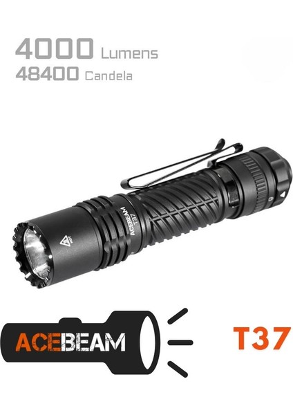T37 Taktik ve Outdoor El Feneri: 4000 Lümen Profesyonel Güç