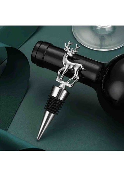 Atay Gatage Zarif Gümüş Gri Kaplama Geyik Şeklinde Şarap ve Şampanya Tıpası modelleri