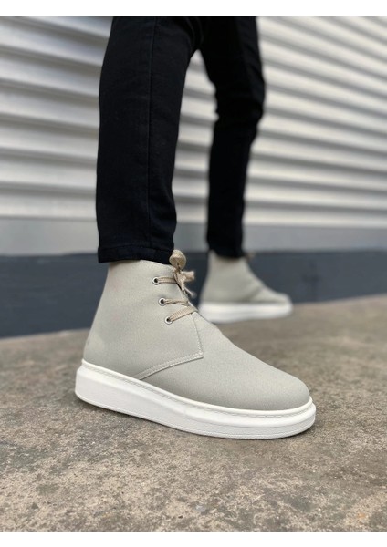 JY207 Oslo Bağcıklı Ortopedik Taban Süet Erkek Spor Bot Sbt - Gri