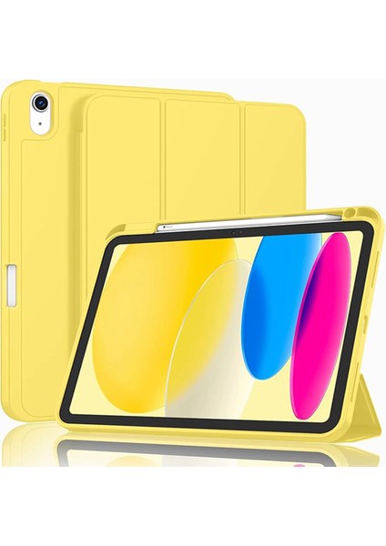 iPad A16 11. Nesil 11 Inç 2025, iPad 10. Nesil 10.9" 2022 Için S Pen Tutucu, Yumuşak Tpu Üç Katlı Stand Koruyucu Tablet Kılıfı, S Pen Şarj Desteği, Otomatik Uyandırma/uyku Modu (Yurt Dışından)