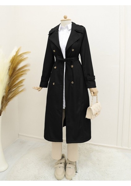 Astarlı Kemerli Trenckot -Siyah fiyatları